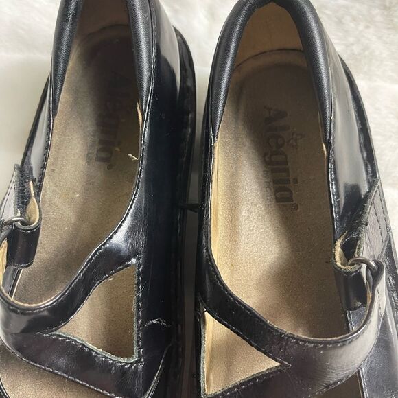 Alegria Day 011 black patent leather Mary Jane shoes with Velcro strap S… - Picture 8 of 13